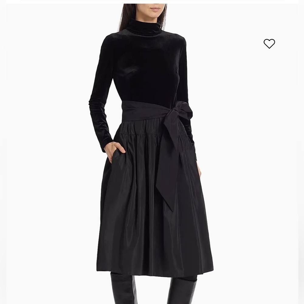 LDT Raquel Turtleneck Midi-Dress black velvet